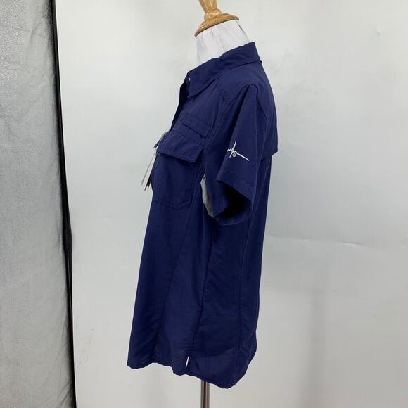 Habit Shirt Womens M Medium Blue Solar Factor UPF 30 Vented Fishing Outdoor - Picture 4 of 13